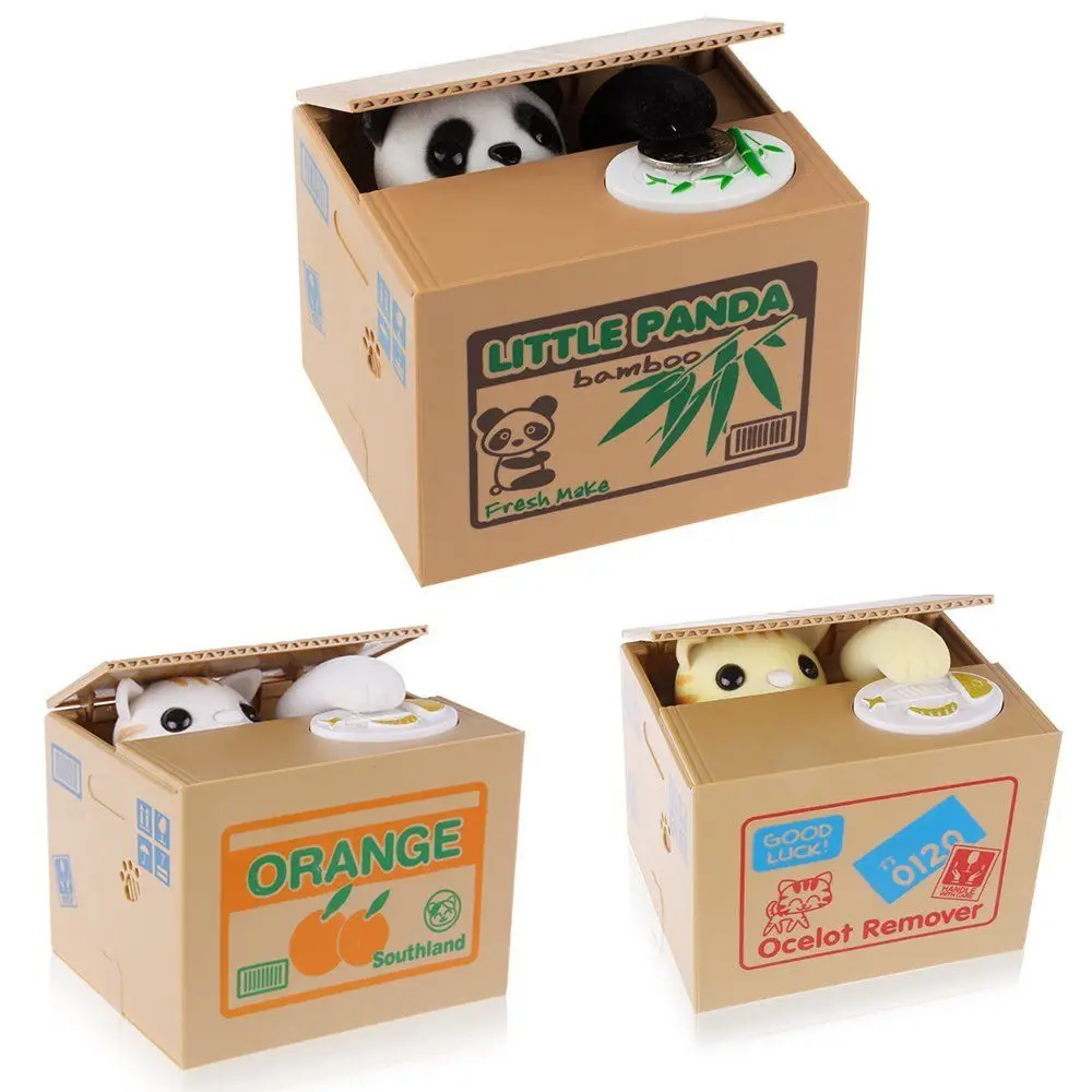 

Panda Cat Thief Money Boxes Toy Piggy Banks Gift Kids Money Boxes Automatic Stole Coin Piggy Bank Money Saving Box Moneybox
