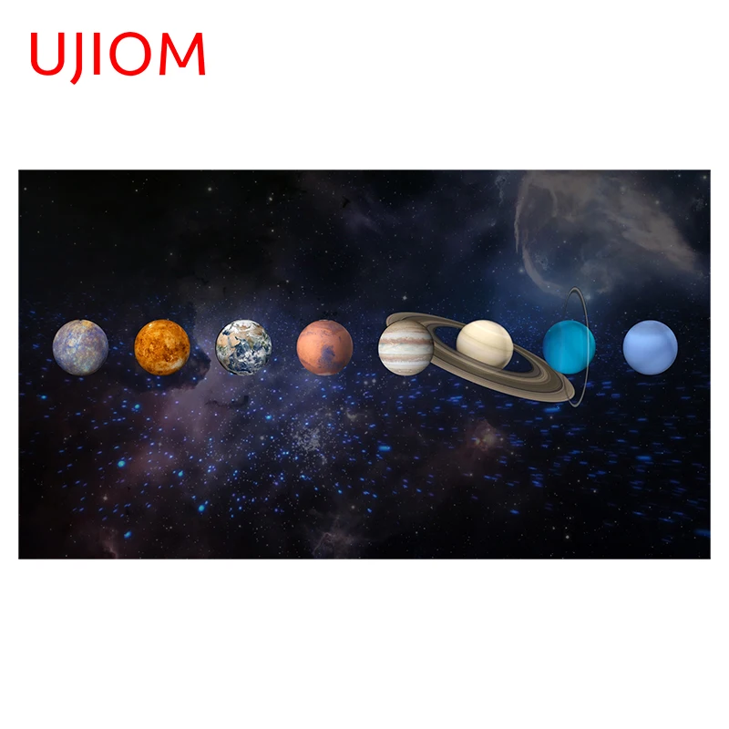 UJIOM Planet Solar System Bedroom Room Decor Wall Stickers Waterproof Living Room Decor Bathroom Toilet Vinyl Wallpaper Decals