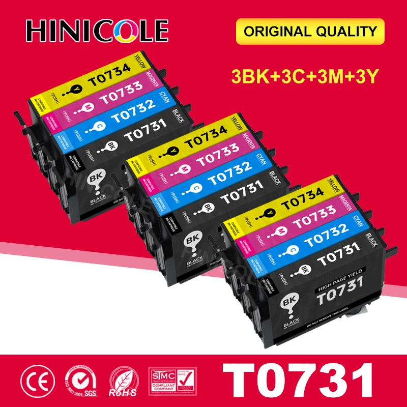 Чернильный картридж T0731 T0732 T0733 T0734 T0735 XL для принтера Epson Stylus CX 7300 7310 8300 9300F 5900 6900F 12