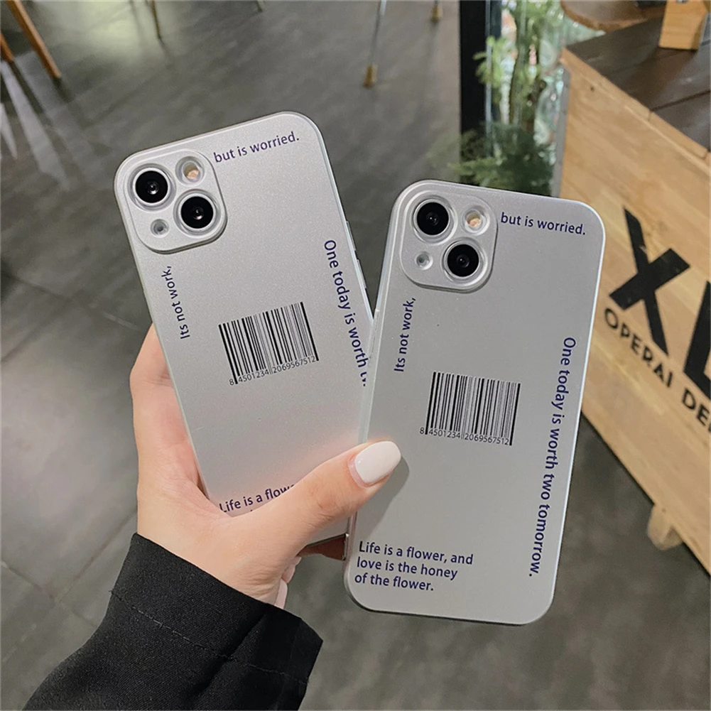 

Креативный QR-код для Iphone13promax, полноразмерный зеркальный чехол с матовыми буквами из ТПУ для IPhone 13, защитный чехол
