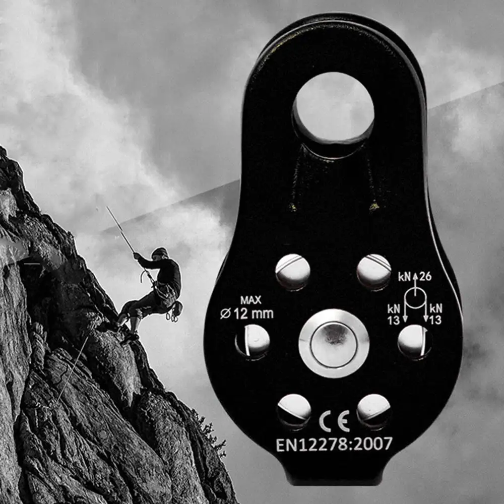 

Rock Climbing Pulley Fixed Sideplate Single Sheave Pulley Outdoor Survival Tool High Altitud Traverse Hauling Gear