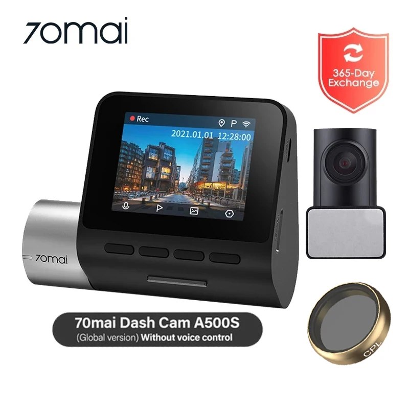 Видеорегистратор 70mai Dash Cam Pro Plus + A500S GPS ADAS Wi-Fi 1944P парковочный монитор угол обзора 140