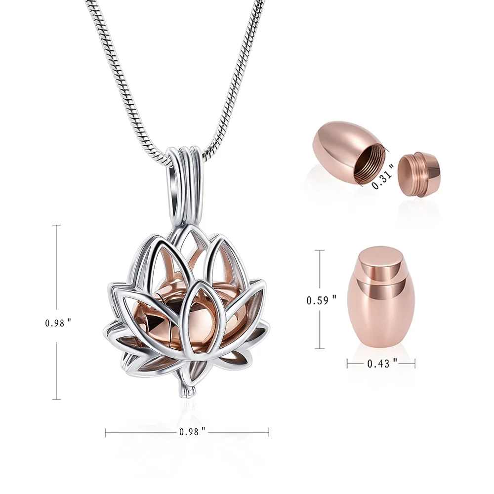 Женский кулон-ожерелье с ажурной урной украшения для кремации в форме цветка