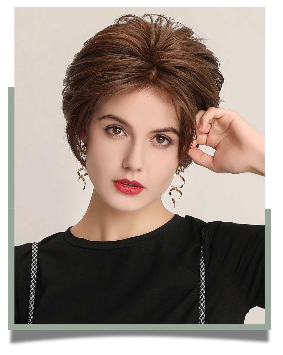 Haircube синтетические парики на кружеве 6 дюймов 50% человеческие волосы смесь Pixie Cut короткие волосы парик с натуральной линией волос для женщин 4 цвета