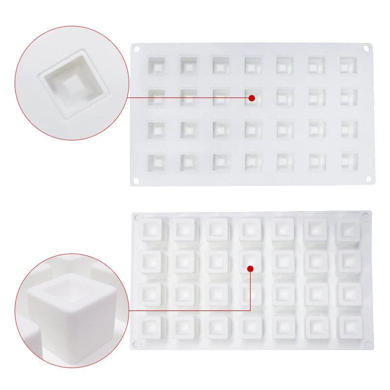 35 Holes Cube Silicone Chocolate Mold For Pastries Sandwich Candy Mould DIY Mousse Bakeware Cake Decor Baking Tools | Дом и сад