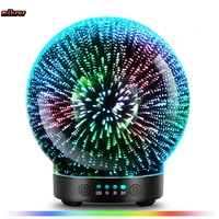 3d glass aroma diffuseraromatherapy ultrasonic essential oil version air humidifiermodes firework 100ml 7color changing lights