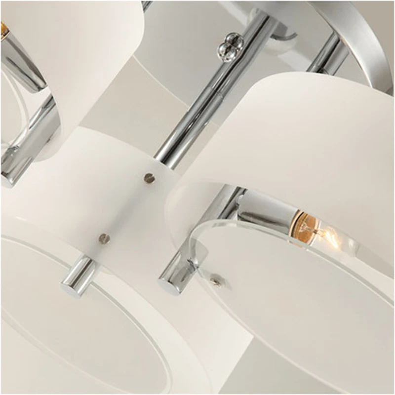 

Lustres Brief Home Deco Living Room Circle Acrylic shade Ceiling Light Modern DIY Bedroom 3*E27 Bulb chrome iron LED lighting