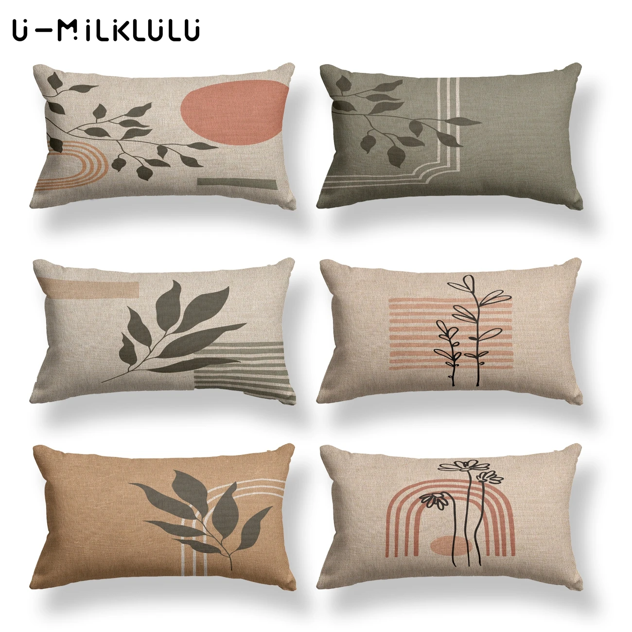 Vintage Style Home Decor Pillow Case Flower Plant Modern Art Pillow Covers Decorative 30X50 Nordic Garden Cushion Cover for Sofa