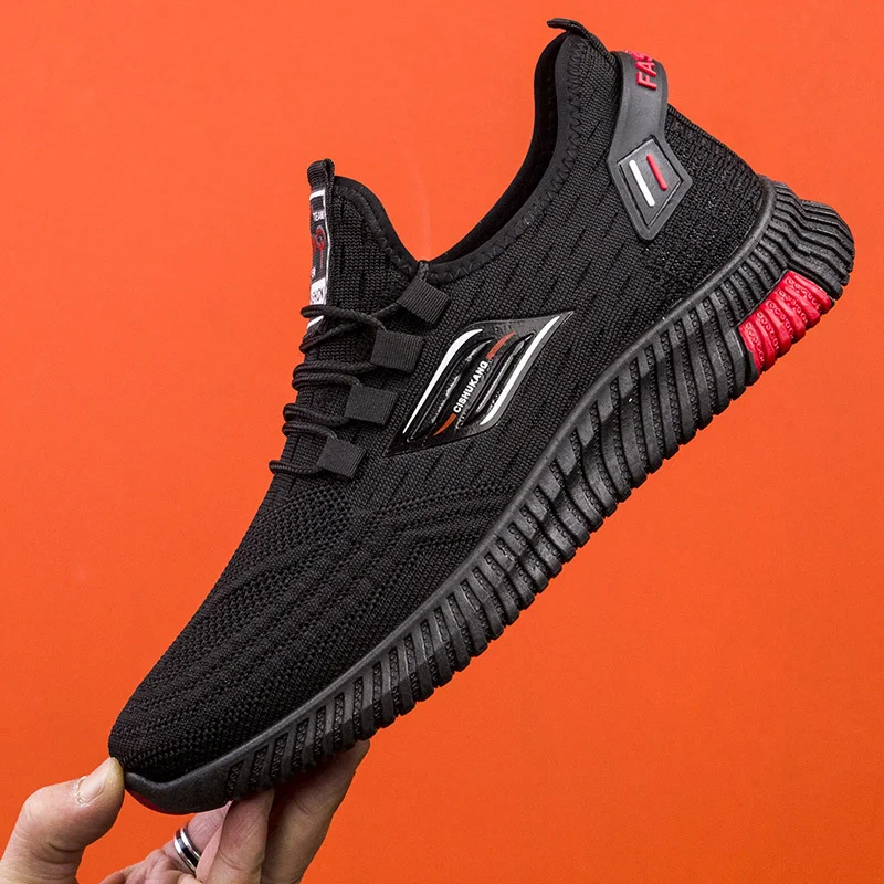 

Men's shoes breathable casual shoes student running shoes fashion trendy shoes flying woven sports shoes 2021 new spring