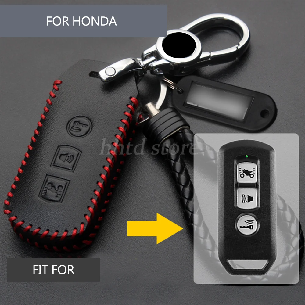 

Genuine Leather Motorcycle Remote Start Key Protective Shell Cover Accessories Fob For Honda PCX150/125 RX125 FORZA300 NS110R