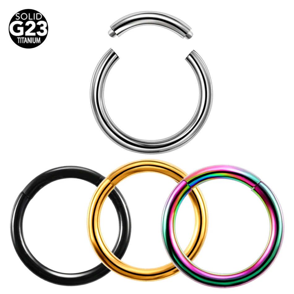 

1Pc Hinged Segment Nose Ring Titanium Seamless Rings Nose Hoop Punk Earring Septum Piercing Oreja Ear Cartilage Earrings Hook