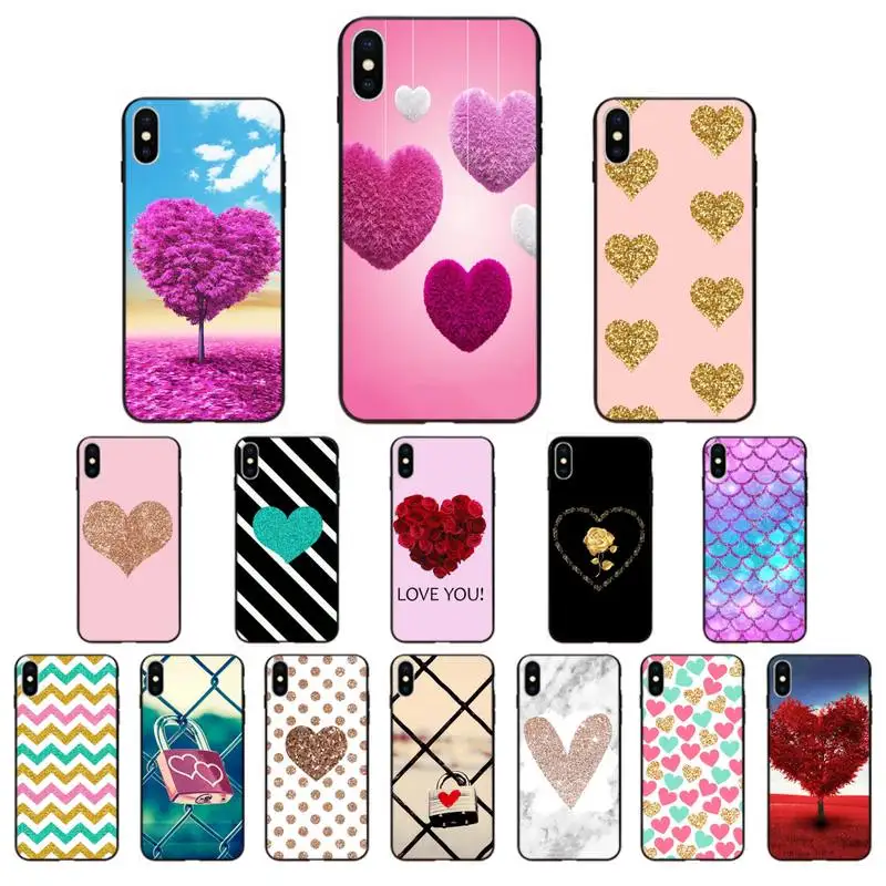 

Yinuoda Gold Rose Love heart Phone Case for iphone 11 12 Mini Pro Max X XS MAX 6 6s 7 8 Plus 5 5S 5SE XR SE2020
