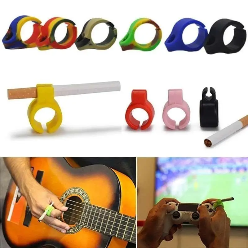 

1Pc Cigarette Holder Silicone Ring Finger Hand Rack Wholesale Waterproof Artifact for Regular Smoking Smoker Men Gift