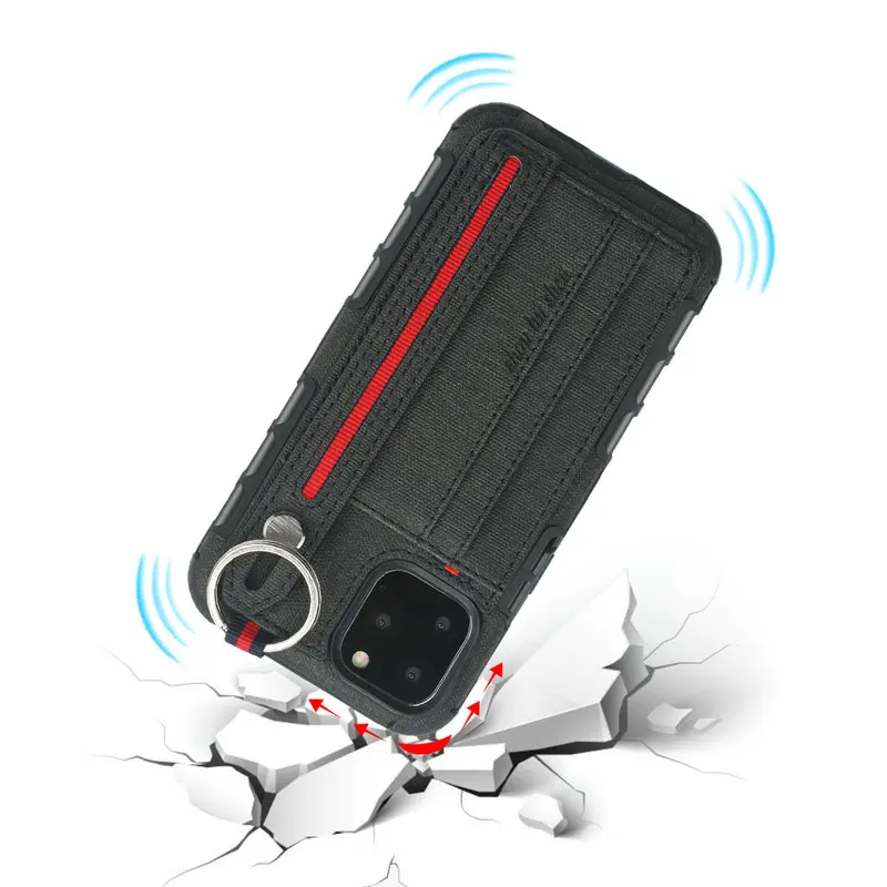 Для Coque iPhone 11 чехол для iPhone 11 Pro Max Роскошный чехол металлическое кольцо карточка из ткани слот Etui для iPhone11 Pro Чехол 11Pro Funda