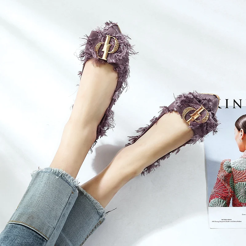 2019 Осень Новые Роскошные женские дизайнерские Стразы балетки на плоской подошве