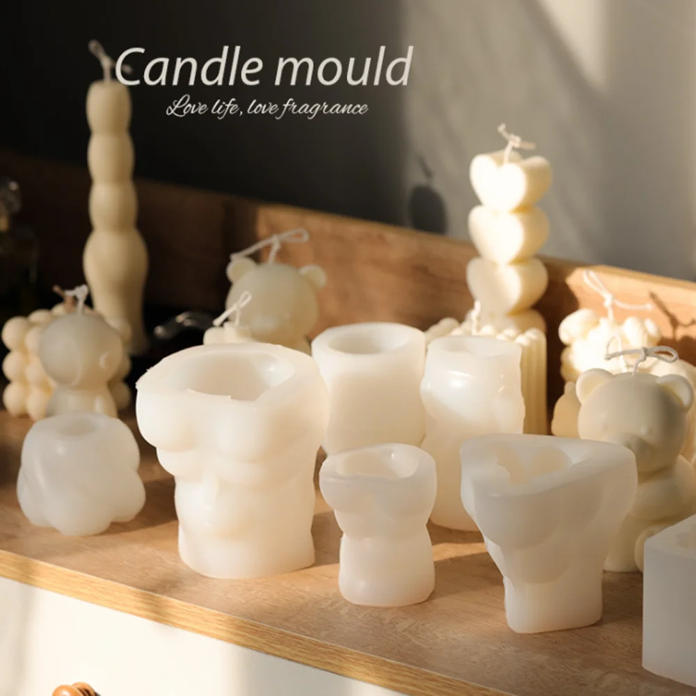 Форма в стиле Ins для свечей нестандартной формы 3D сотовый медведь квадратная