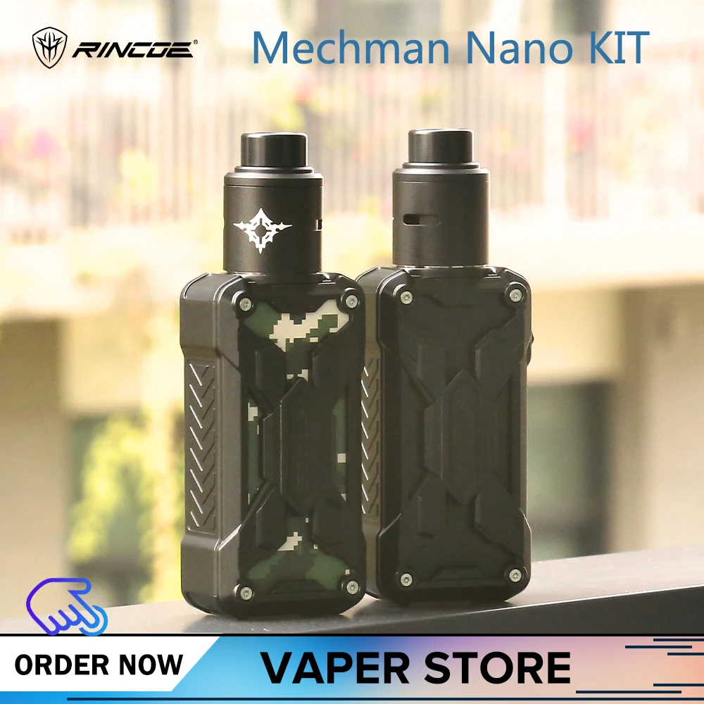 Оригинальный Rincoe Mechman Nano 90 Вт RDA Vape комплект питание от 18650 батареи портативный и