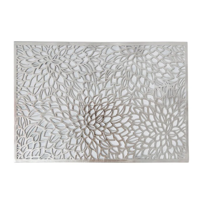 

Rectangular Hollow Placemat Gold Stamping Geometric Pattern Pads Flower Shape Western Mats Tableware Decorations Accessories