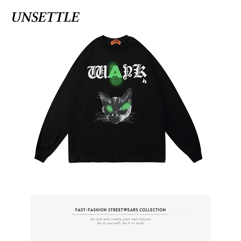 Футболка мужская оверсайз с длинным рукавом и графическим принтом в стиле