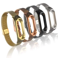 xiaomi mi band 4 3 bracelet replacement strap double elastic buckle stainless steel metal wrist wristband watchband replacement