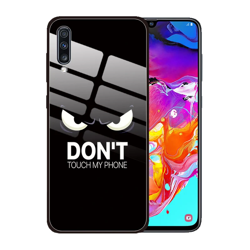 Чехол Don't Touch My Phone из закаленного стекла для Samsung Galaxy A10 A20 A20S A30S A50S A50 A30 A10S A70 M30 M40