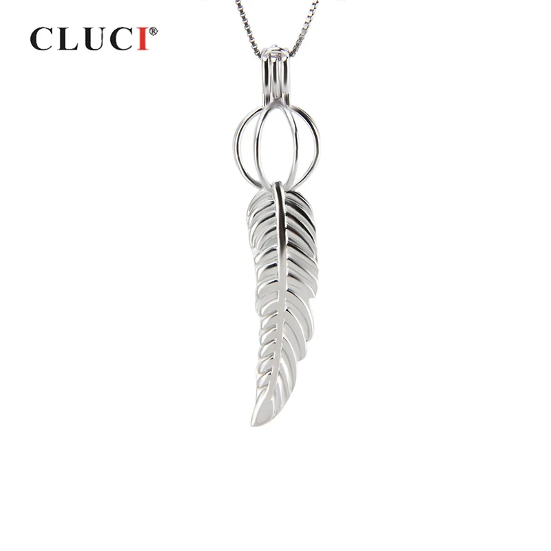 CLUCI серебро 925 пробы ювелирное изделие кулон в виде пера Женский винтажный из