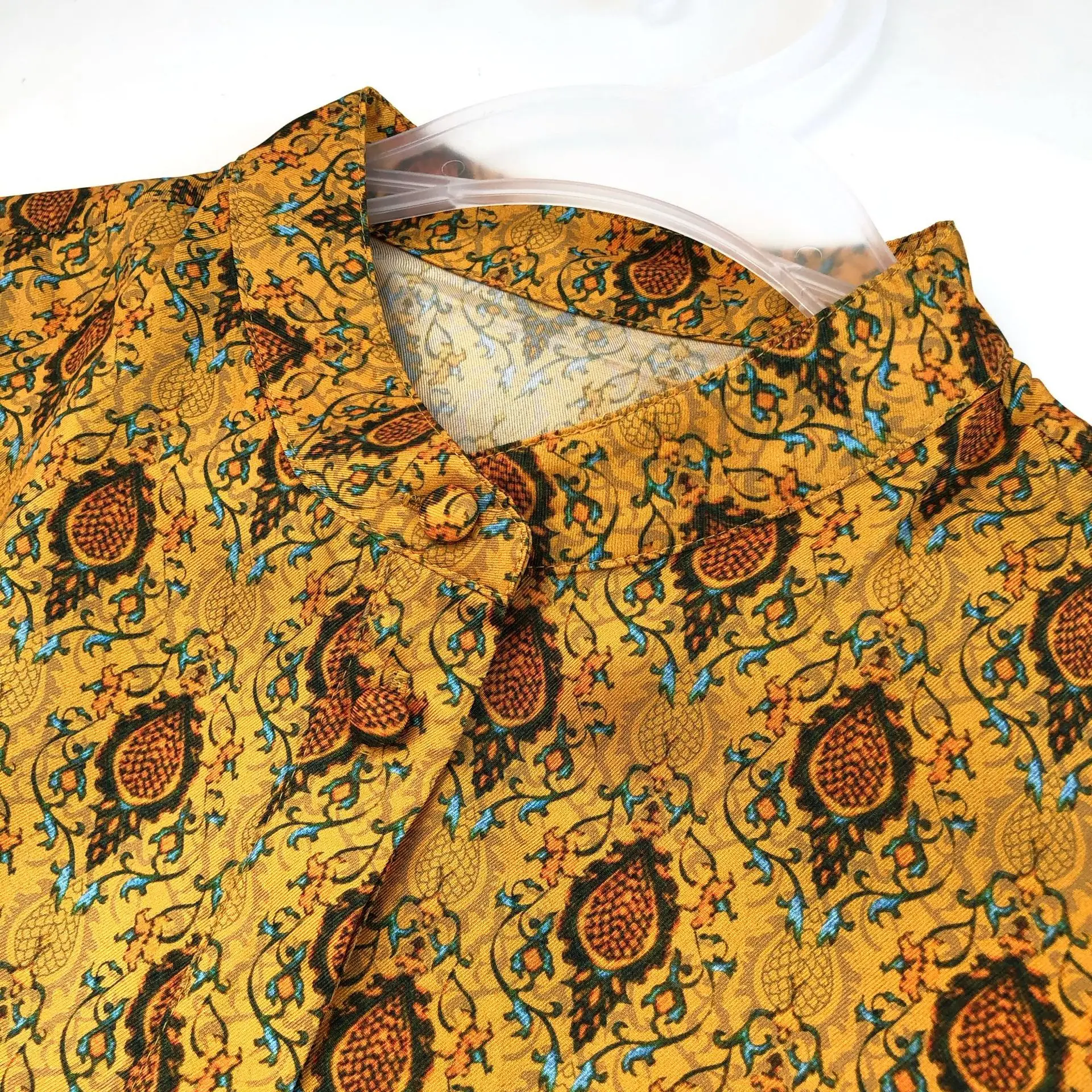 

100% Silk pineapple print Women's Blouse Single-breasted Lady Shirt Femme Fashion Blouses Top 2020 New