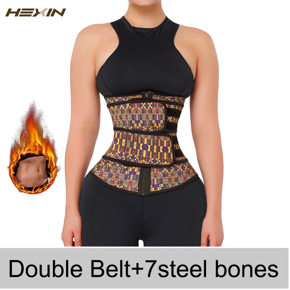 Новинка 100% латексный утягивающий пояс HEXIN для похудения с принтом компрессионный