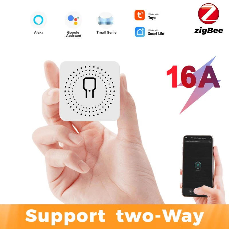 

16A Tuya ZigBee WIFI Mini Smart Switch Support 2 Way DIY Smart Home Switch Breaker Module, Google Home Alexa Smart Life Yandex