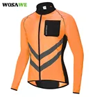 Водонепроницаемая велосипедная куртка WOSAWE, светоотражающий велосипедный дождевик с длинным рукавом, ветрозащитный дышащий велосипедный дождевик для занятий спортом на открытом воздухе