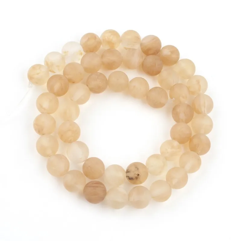 Кварцевые бусины из натурального матового кварца 6/8/10 мм|Бусины| |