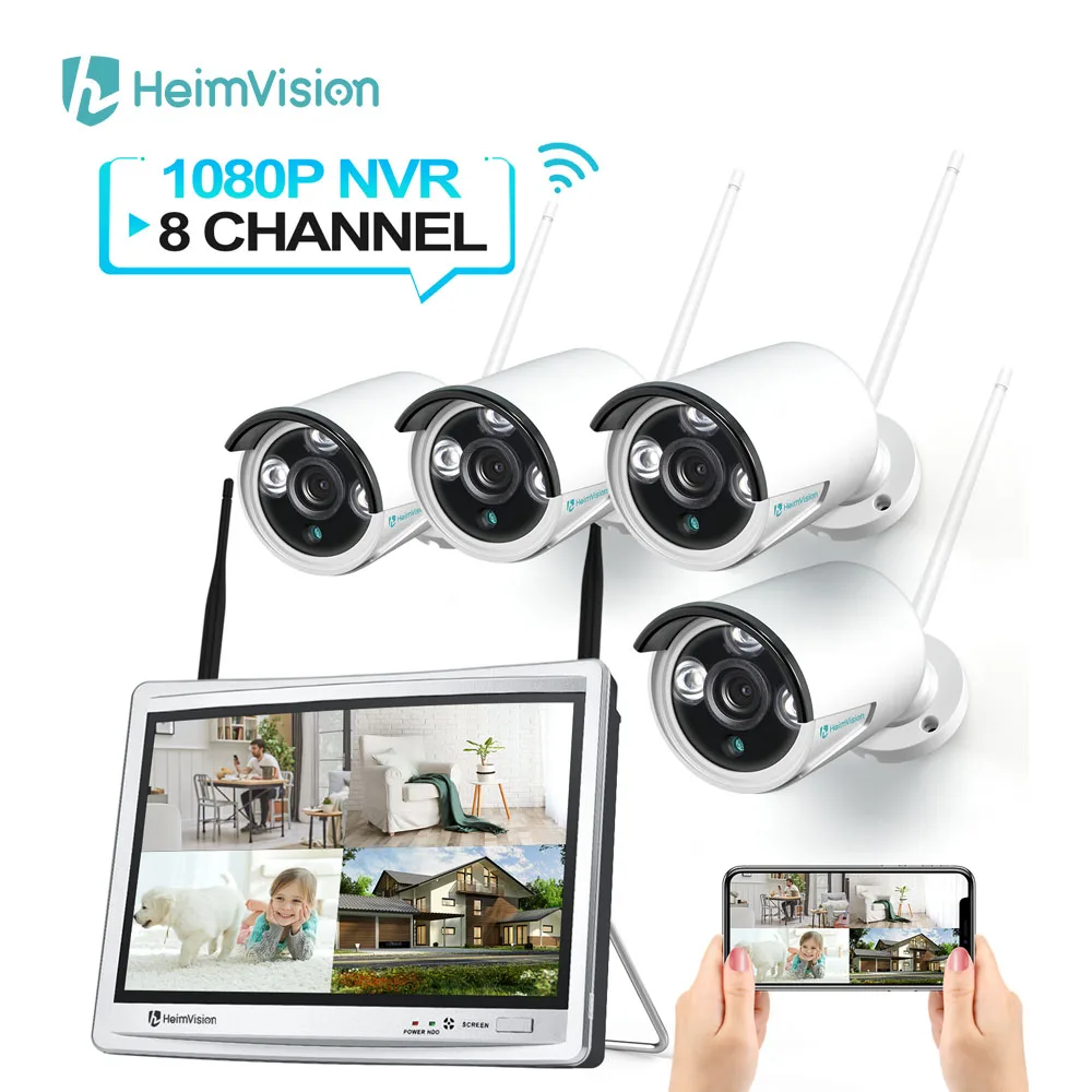 Система видеонаблюдения HeimVision HMB43MQ 8 канальная с ЖК монитором 12 дюймов 1080P 4