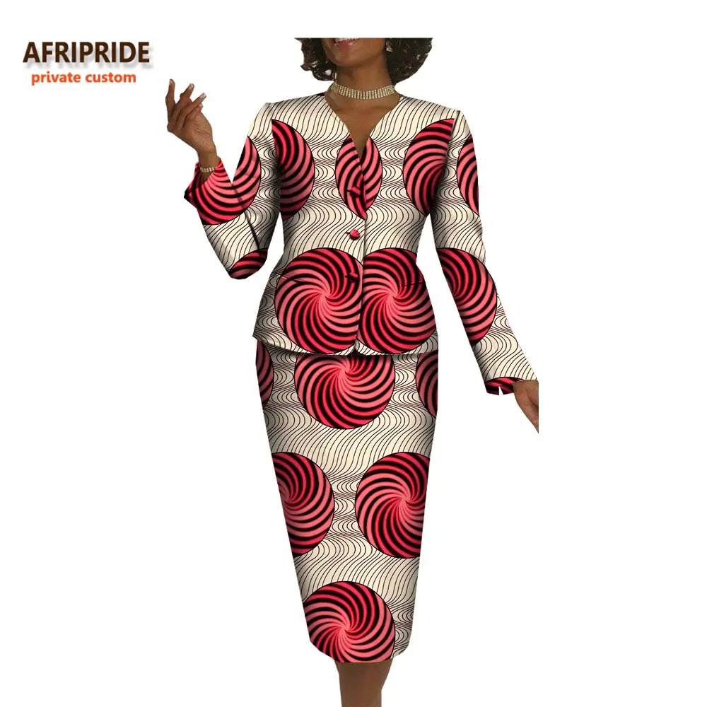 Женский офисный Блейзер Afripride с Африканским принтом однобортный топ длинными