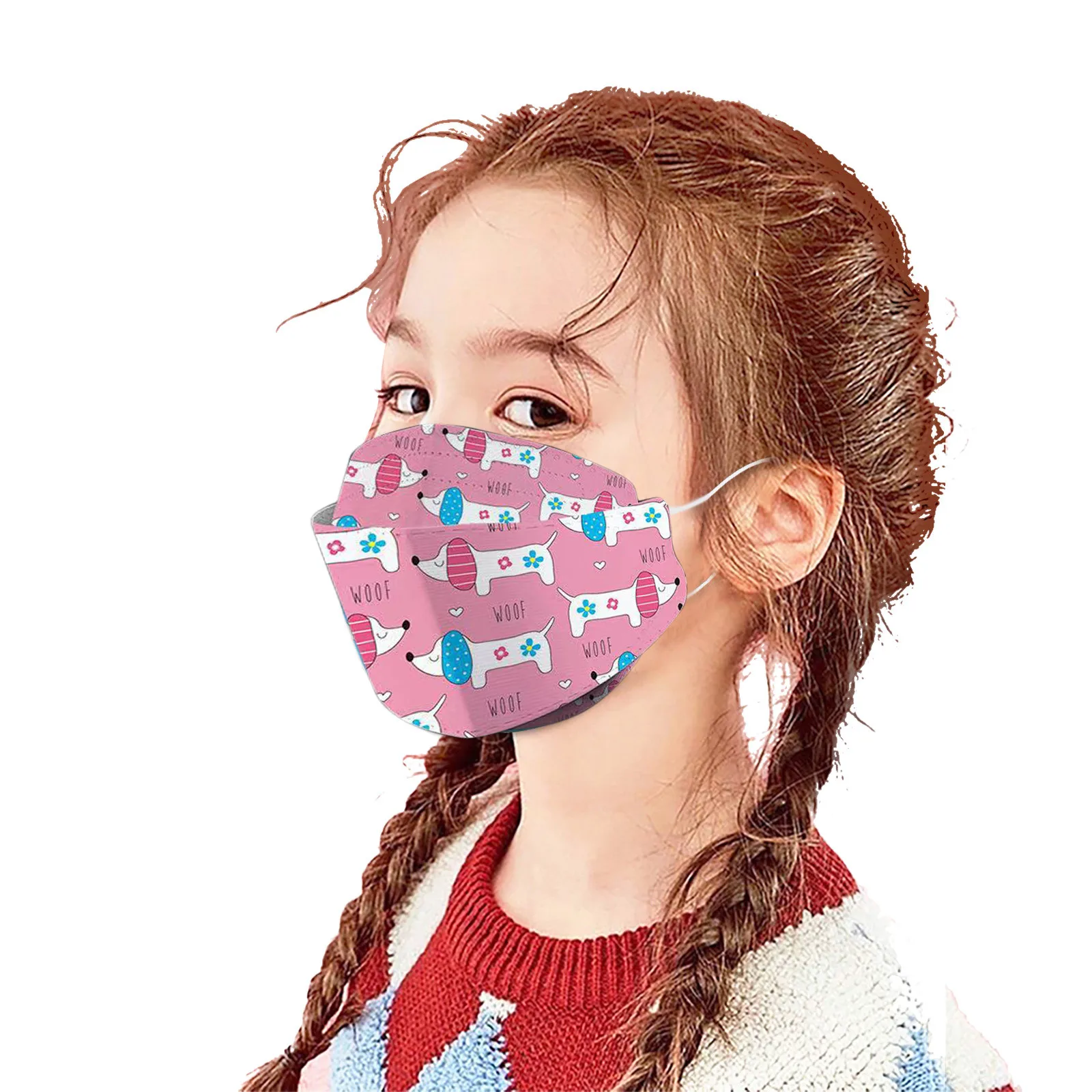 

10/20pc Cute Print Face Masks Kids Child Protective Adjustable Mask Dustproof Filter Mask For 5-12 Years No Decoration Mascsrill
