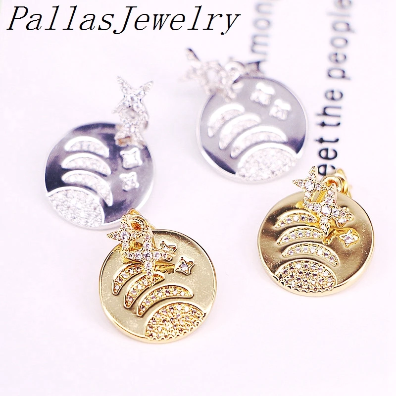 

New Style 5Pairs Crystal Zirconia Round Stud Earring CZ Micro Pave Earrings For Women Girls