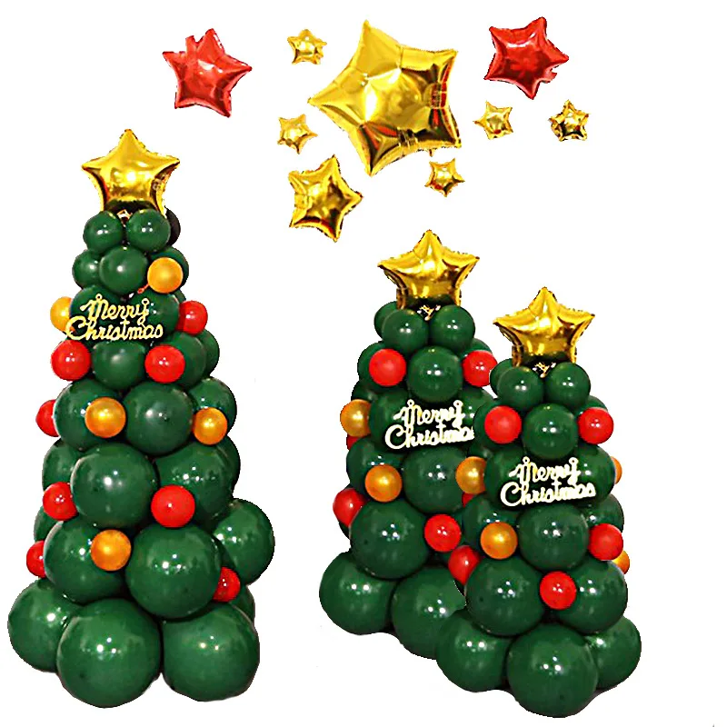

Воздушные шары на рождественскую елку, зеленый, красный, хромированный, золотистый латексный шар, самодельный шар, Рождественская елка для ...