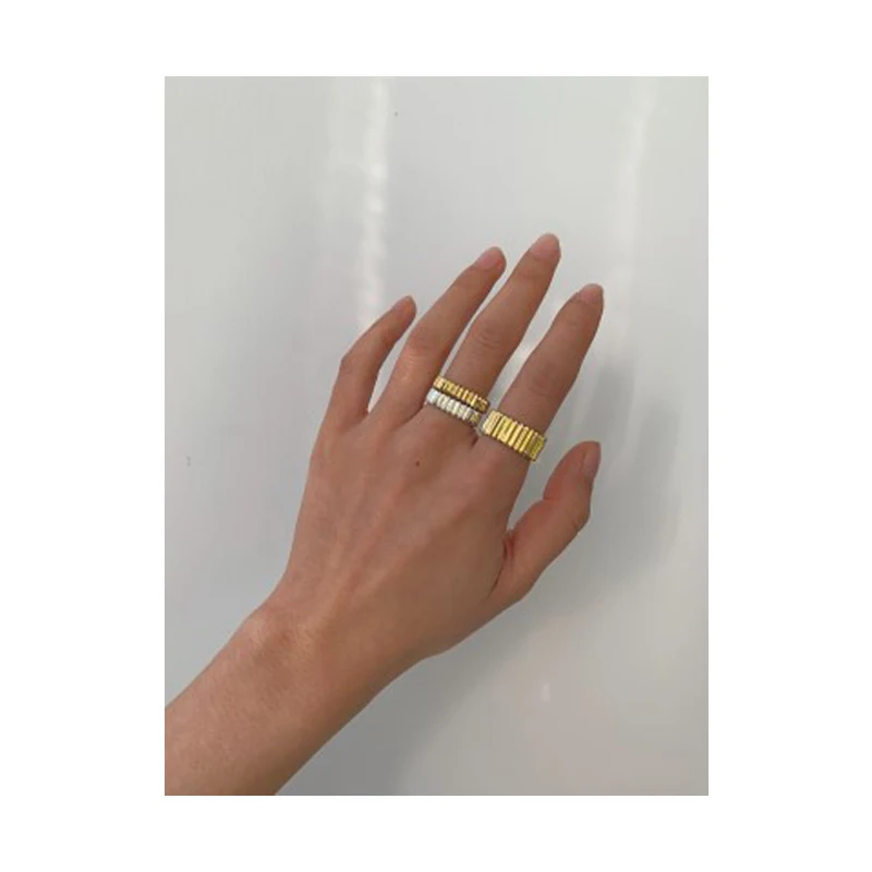 

ZN 2021 New Daily Fashion Finger Knuckle Rings For Party Jewelry Geometric Chunky 18K Gold Plated Rings For Women