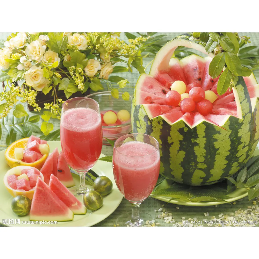 Безрамная винтажная краска слон Кот арбуз DIY Набор для рисования по номерам