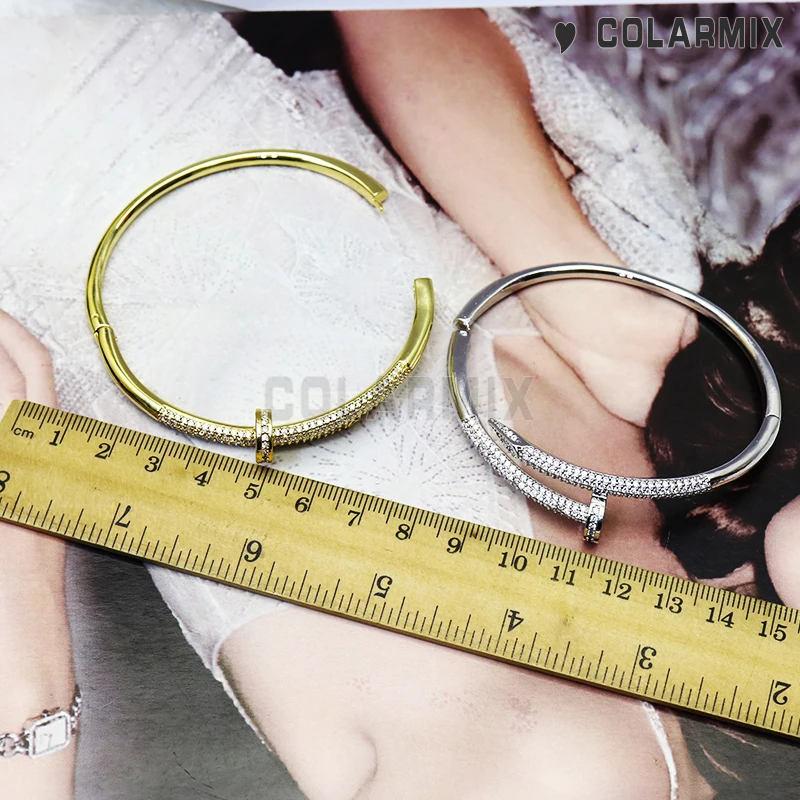 

3 Pcs Mix colors metal bangle zircon jewelry for women fashion jewelry zircon accessories bracelets 51126