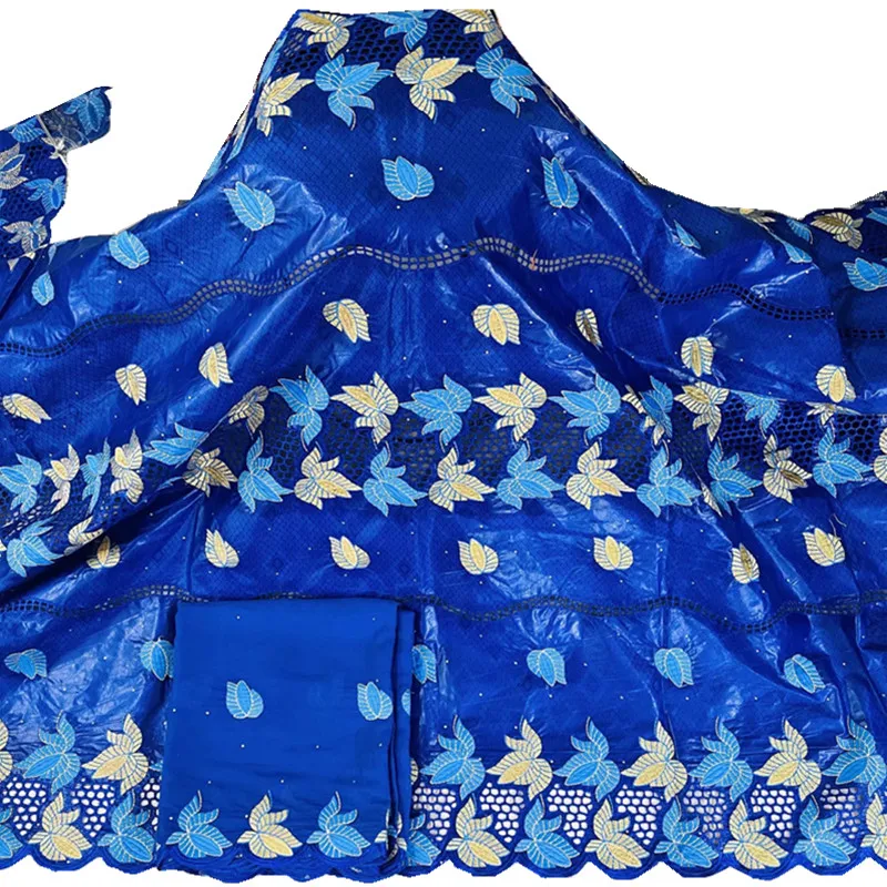

Familiar African Embroidery Stones Fabric Tissue Dubai Sewing Material Ankara Bazin Riche Fabric High Quality Cloth 5+2 HL21301