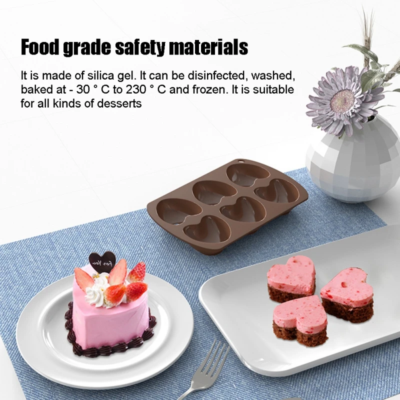 

1pc Silicone Baking Mold Heart-shaped Chocolate Heart Cake Mold Snakes Baking Moulds Food-grade Kichen Cake Tools