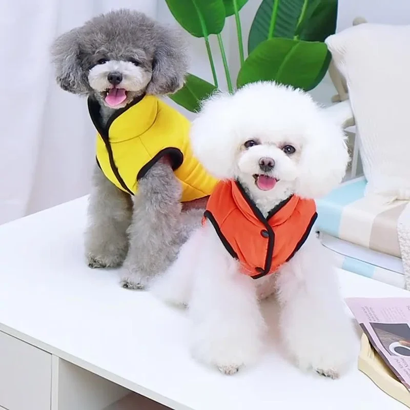 

Осенне-зимний хлопковый жилет с двумя штанинами, теплая одежда для домашних животных, пуховик для собак, пальто для собак, жилет, одежда для ...