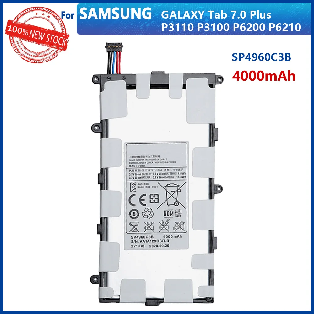 100% подлинный SP4960C3B Новый аккумулятор для планшета Samsung Galaxy Tab 2 7 0/7 0 Plus GT-P3100 P3100 P3110