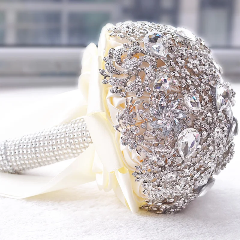 Роскошный свадебный букет Стразы 2020 серебряные цветы свадебные аксессуары