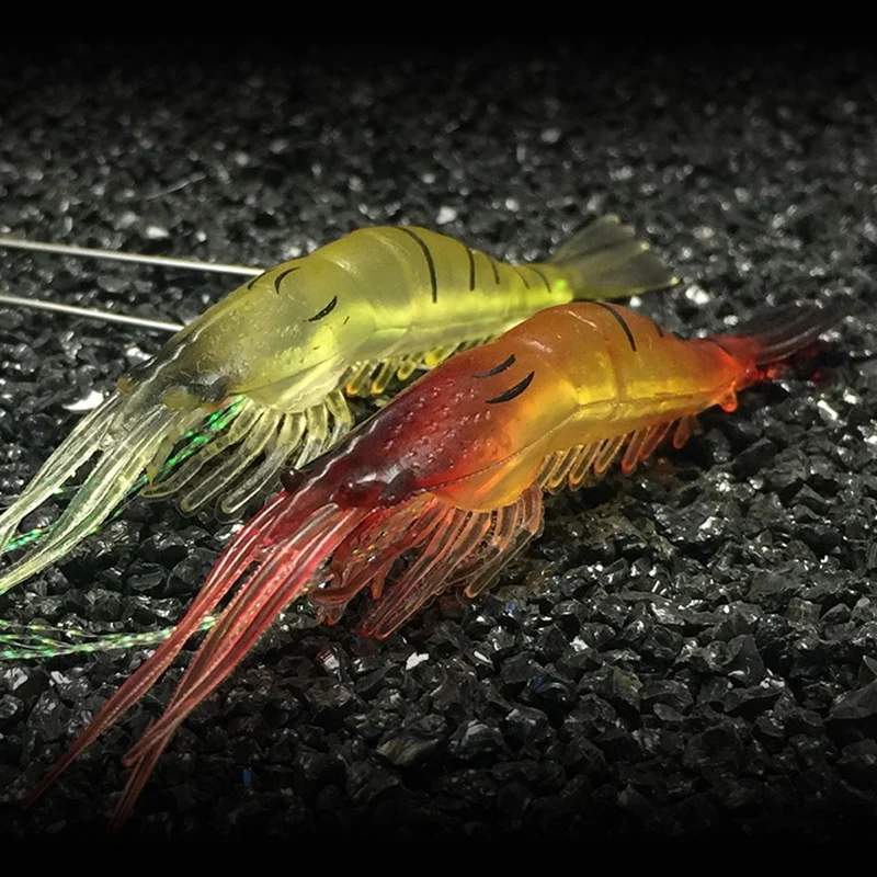 Качественные 95 мм/6 г Светящиеся креветки рыболовные приманки мягкие с крючком