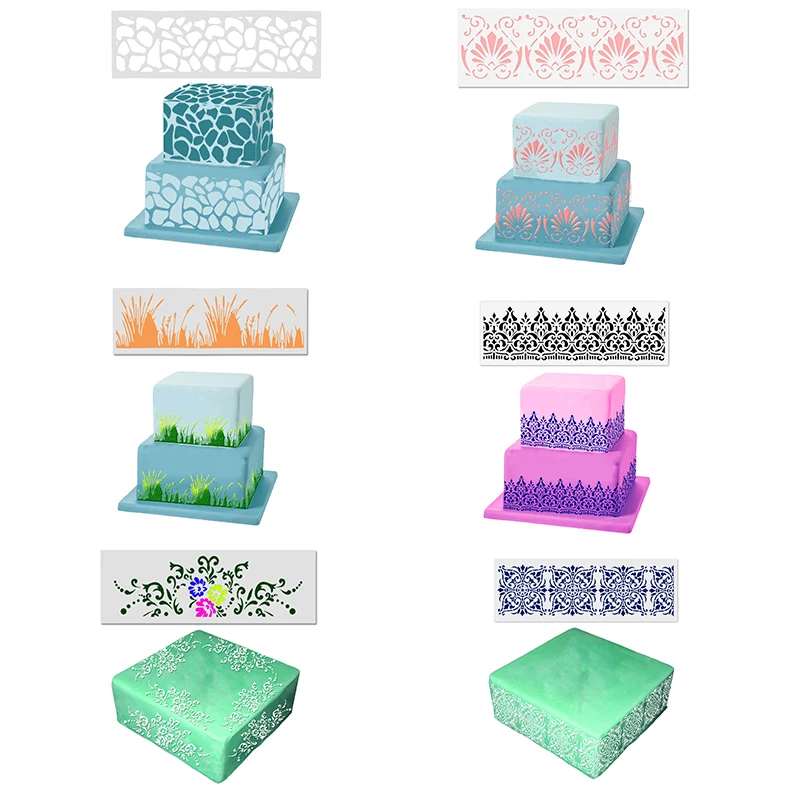 Пластмассовый торт кружева трафарет дизайн формы украшения шоколадный десерт