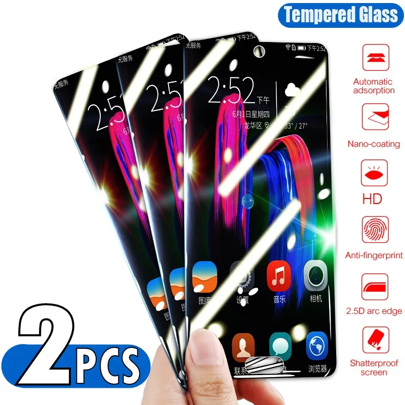 Закаленное стекло для защиты экрана 2 шт./лот Xiaomi Mi 10 Lite Mix 3 Note 9 8 7 Pro Redmi 10X 8A 7A 4A
