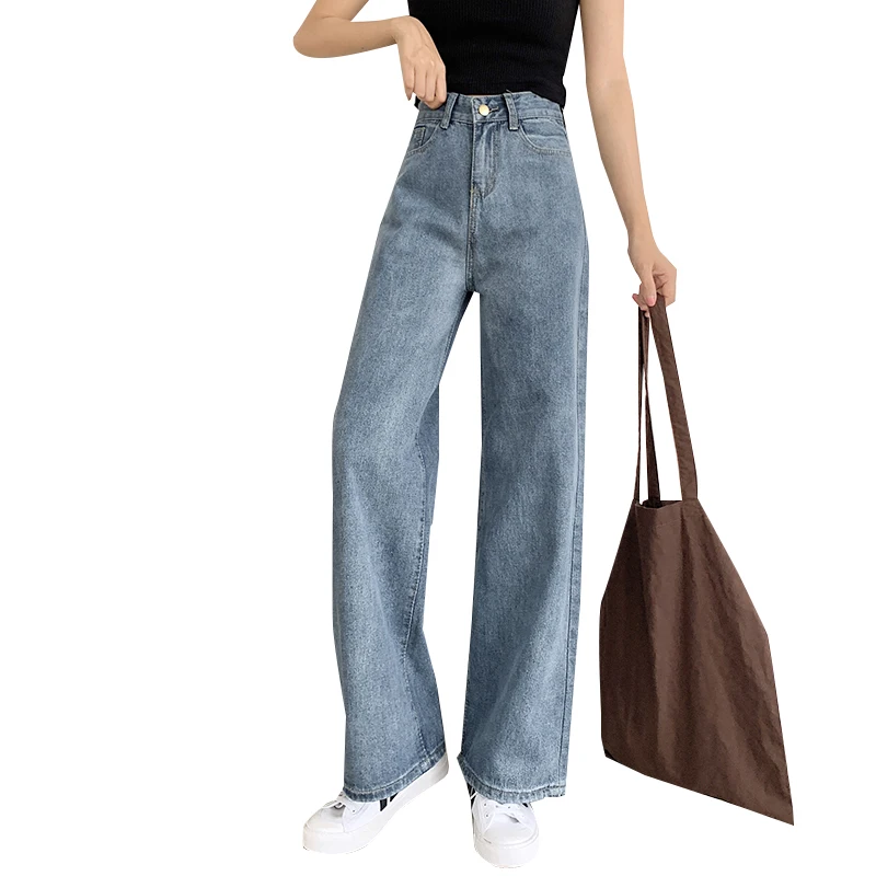 

Vintage Quality 2020 Fashion Harajuku loose Straight Pants Woman Jeans High Waist Clothes Wide Leg Denim Clothing Streetwear