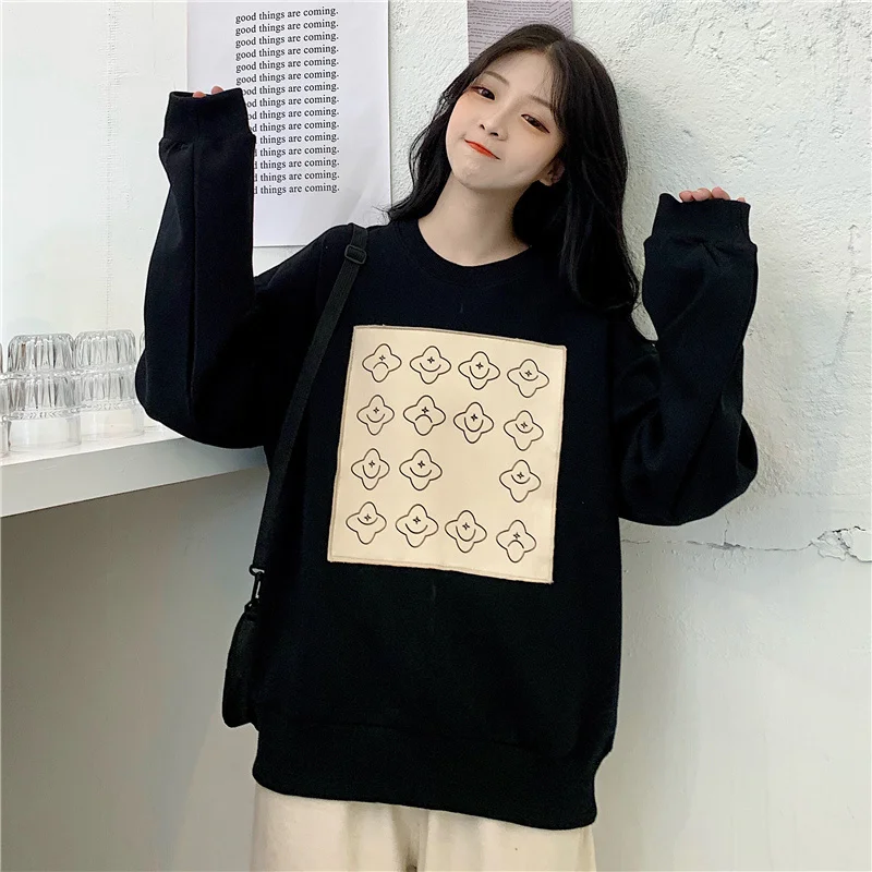 Шикарный свитер в гонконгском стиле женский свободный утепленный пуловер с