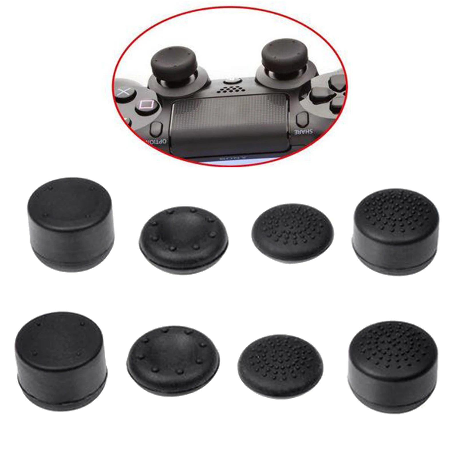 

Pack of 8 Pcs Analog Controller Raised Antislip Thumb Stick Grips Thumbsticks